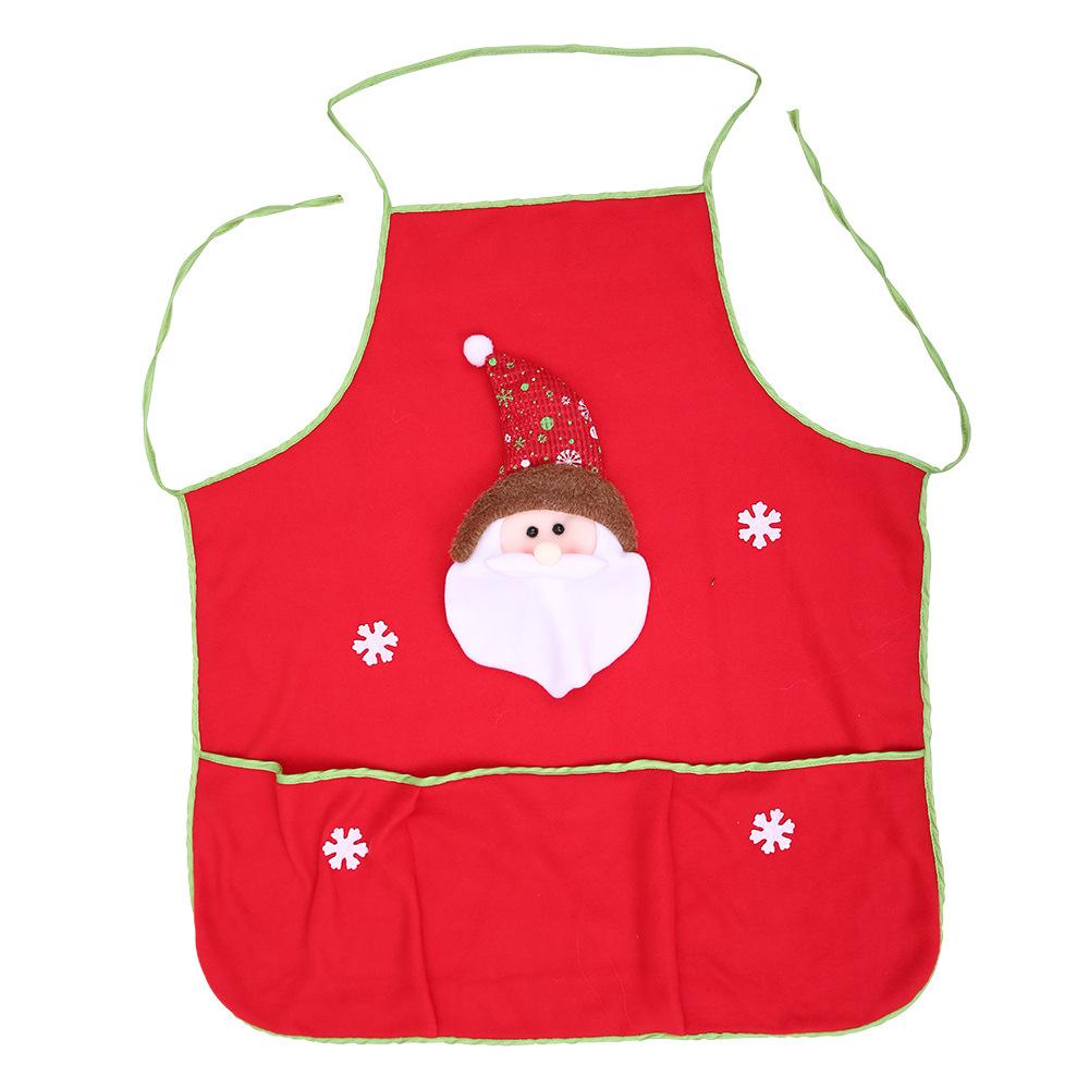 Holiday Santa Snowman Kitchen Cooking Red Christmas Apron