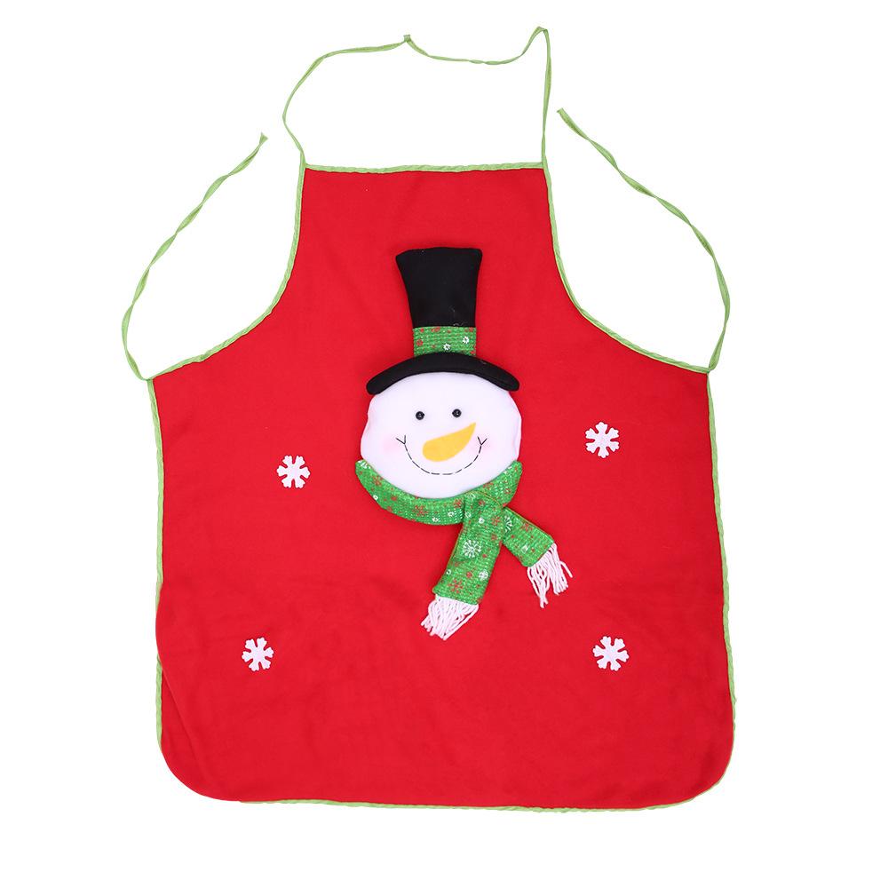 Holiday Santa Snowman Kitchen Cooking Red Christmas Apron