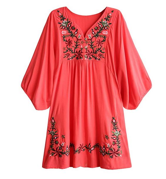 Bohemian Embroidery Floral Mini Dress