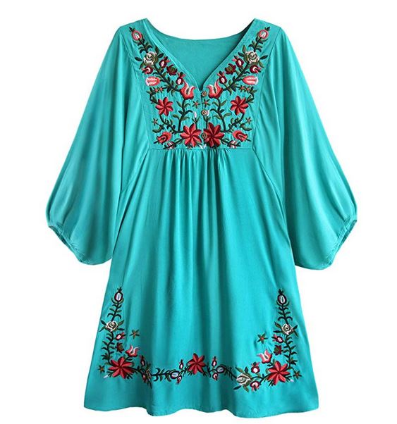 Bohemian Embroidery Floral Mini Dress