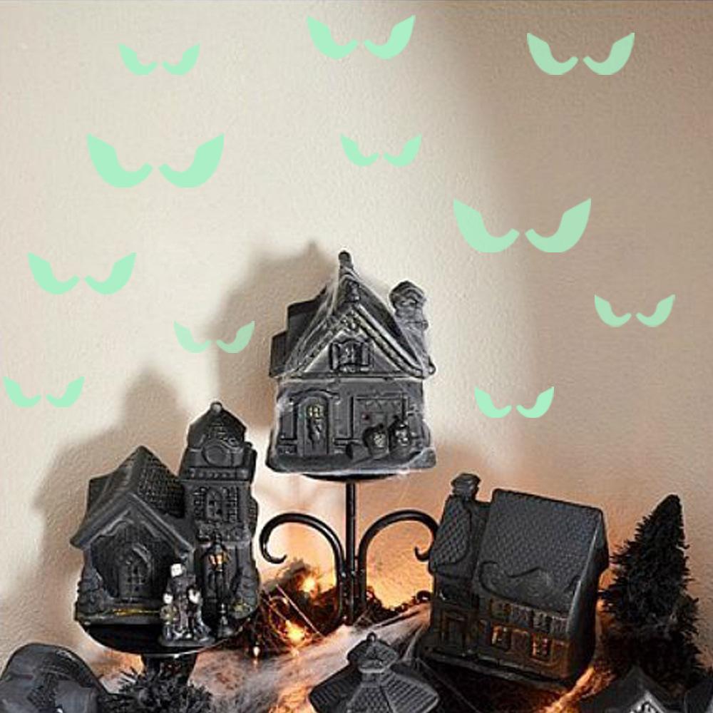 Halloween 18Pcs/set Glowing In The Dark Eyes Wall Glass Sticker