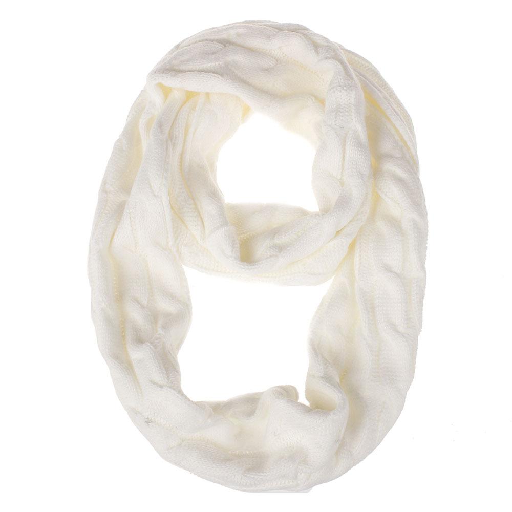 Solid Color Knit Circle Loop Scarf