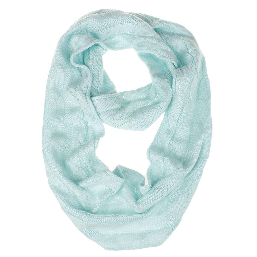 Solid Color Knit Circle Loop Scarf