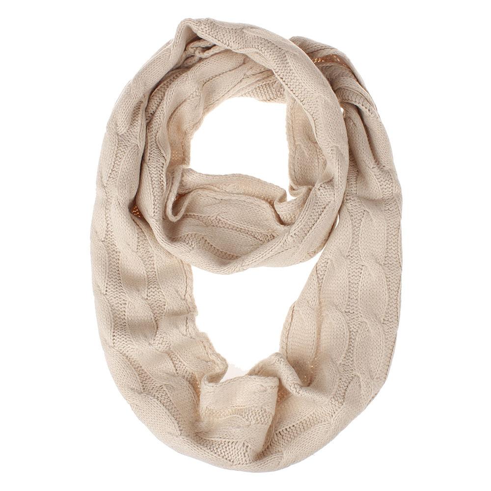 Solid Color Knit Circle Loop Scarf