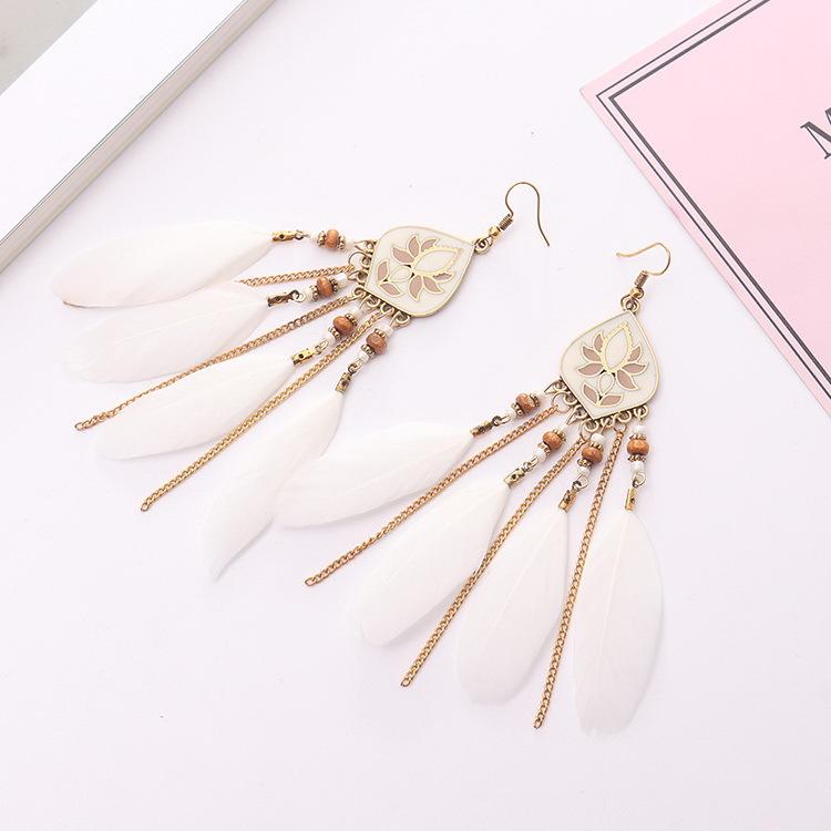 Feather Tassel Bohemian Retro Earrings