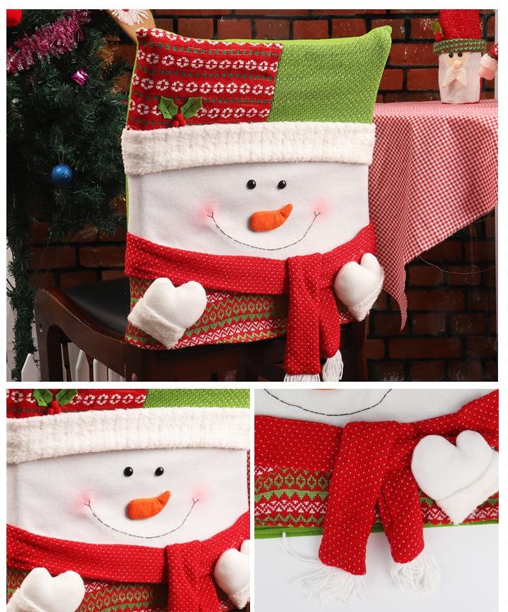 Snowman Santa Claus Home Christmas Chair Decoration