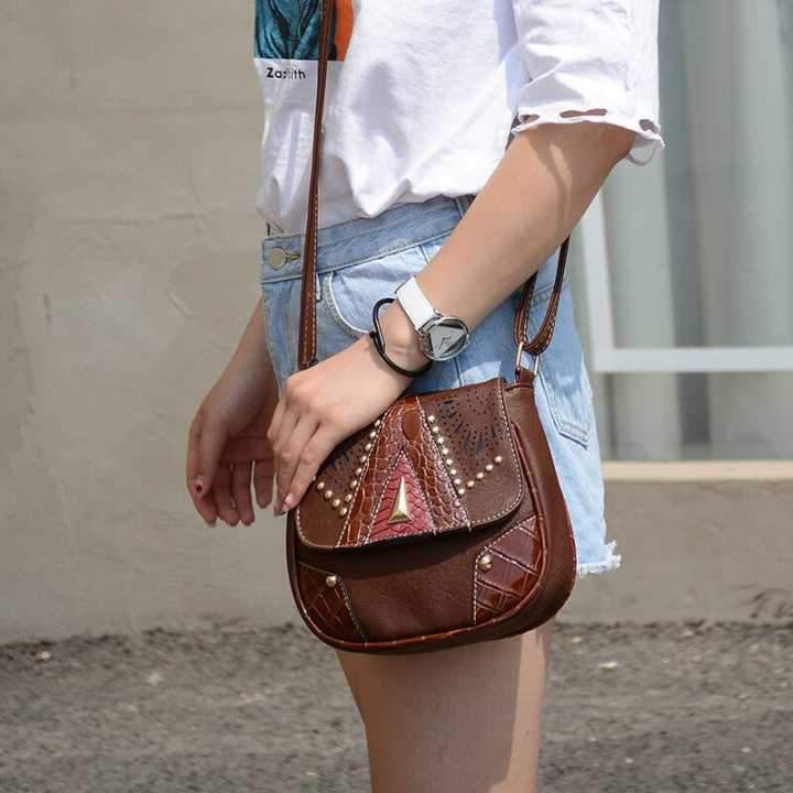 Boho Fashion Mini PU Rivet Shoulder Bag