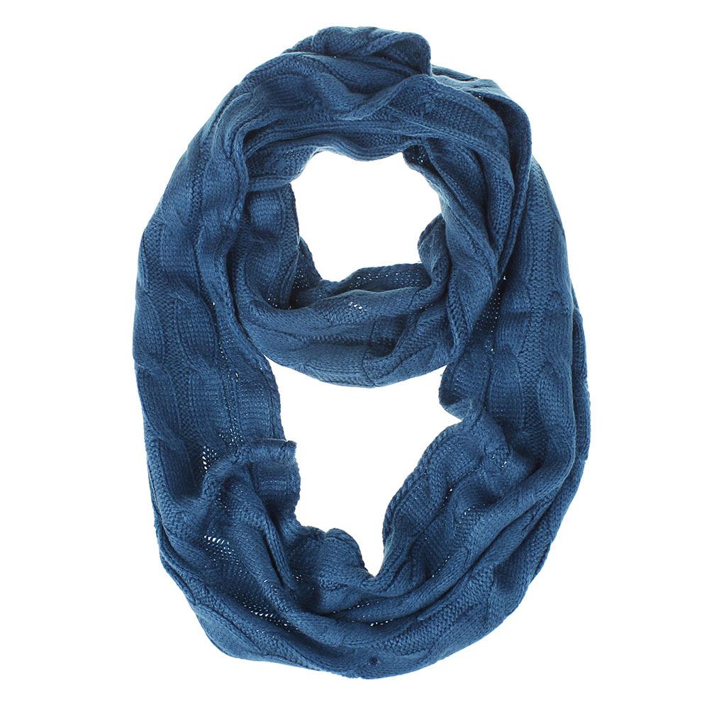 Solid Color Knit Circle Loop Scarf