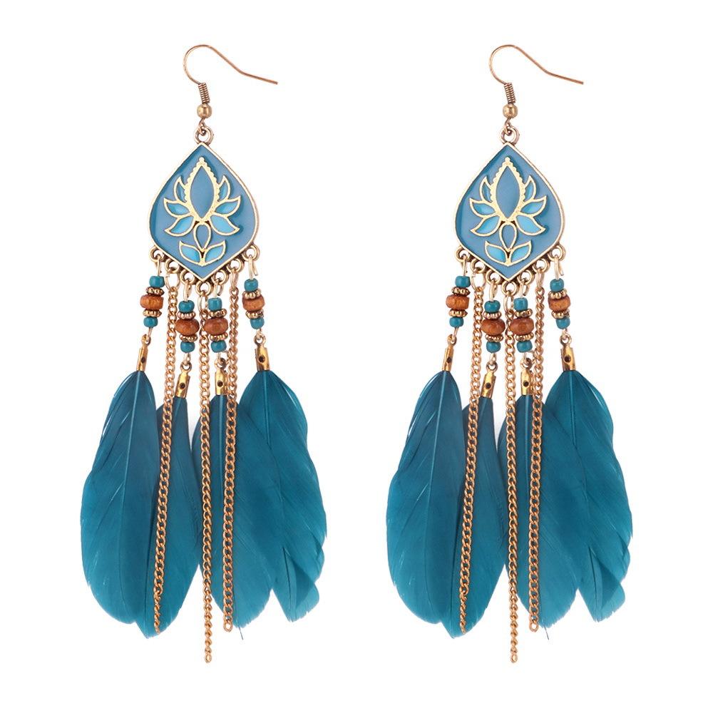 Feather Tassel Bohemian Retro Earrings