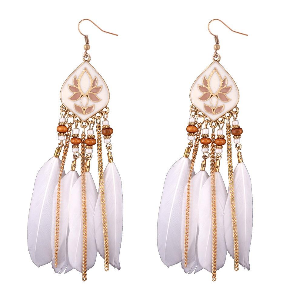 Feather Tassel Bohemian Retro Earrings