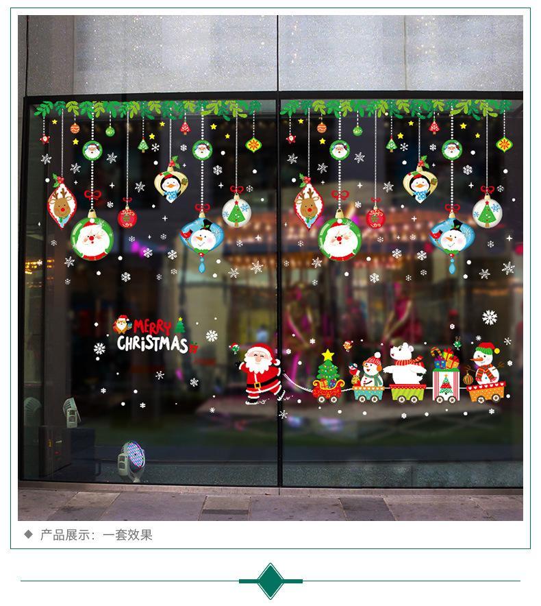 2019 new Santa Claus pendant shop window glass door decorative wall stickers