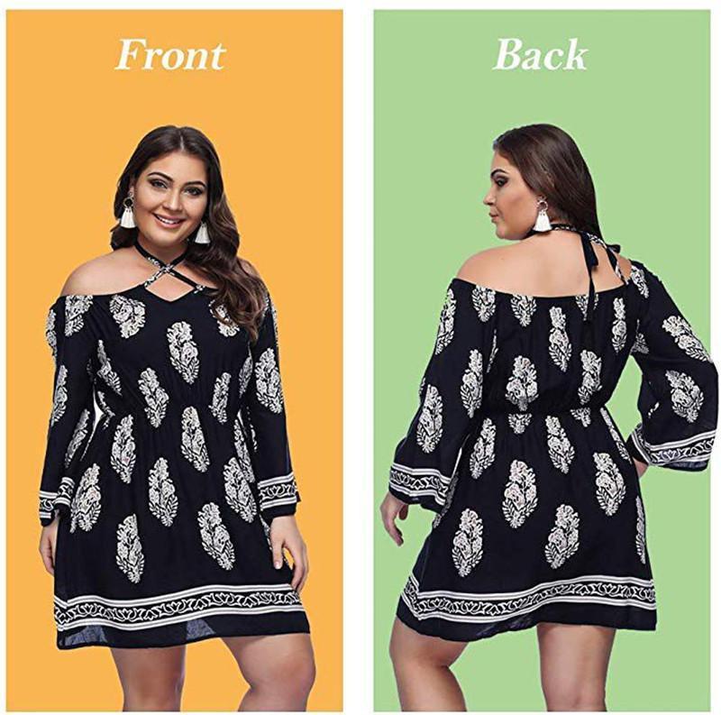 Print Off Shoulder Long Sleeve Mini Dress