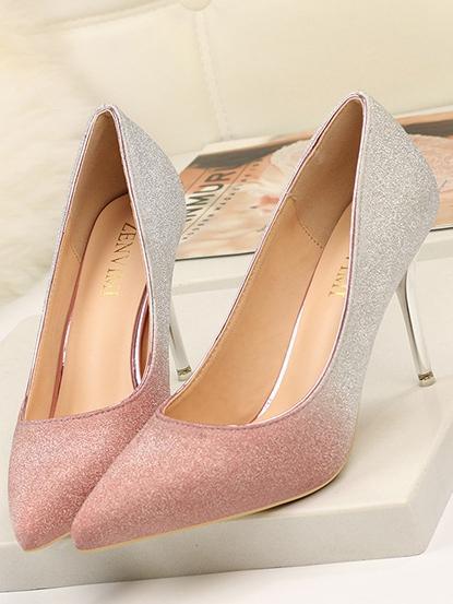 Autumn Gradient Color Pointed Stiletto Super High Heel Shoes