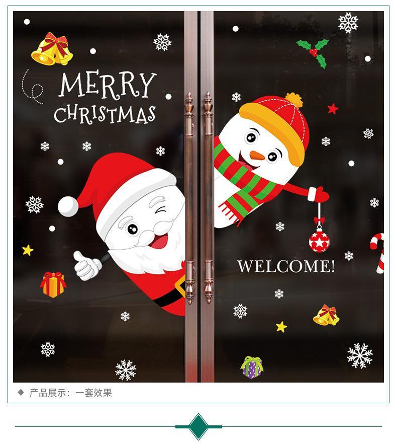 2019 new Santa Claus pendant shop window glass door decorative wall stickers