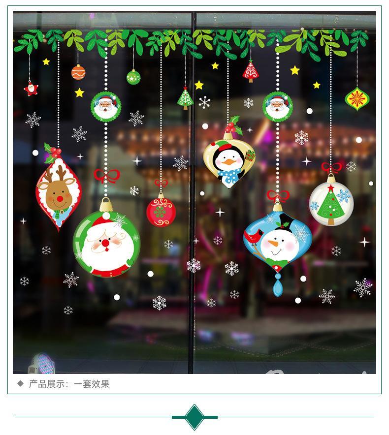 2019 new Santa Claus pendant shop window glass door decorative wall stickers