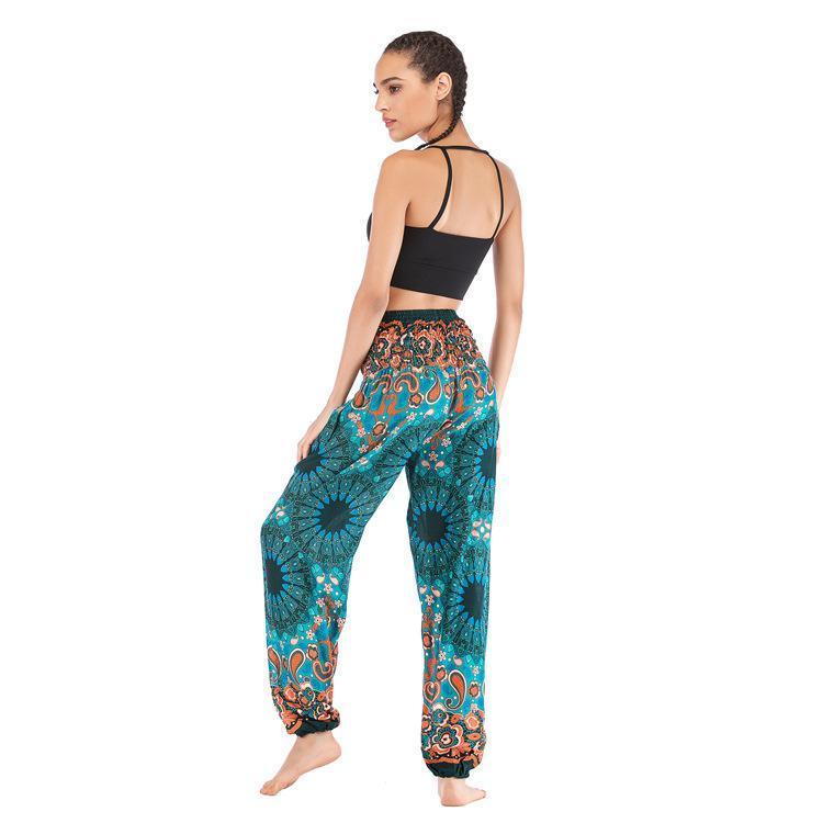 Fashion Thai Casual Yoga Pants Knickers Yoga Suit Women Cotton 52 Loose Floral Pants