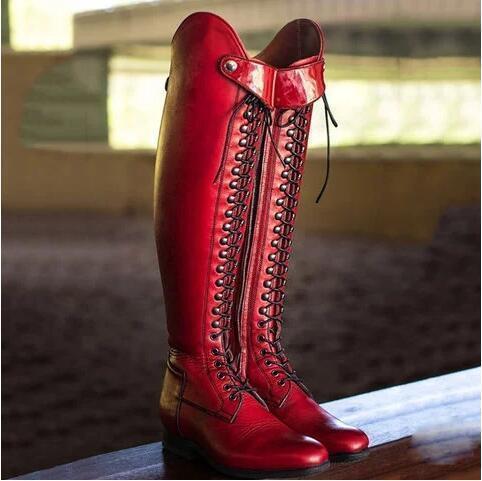 Low Heel Solid Color Winter High Riding Boots