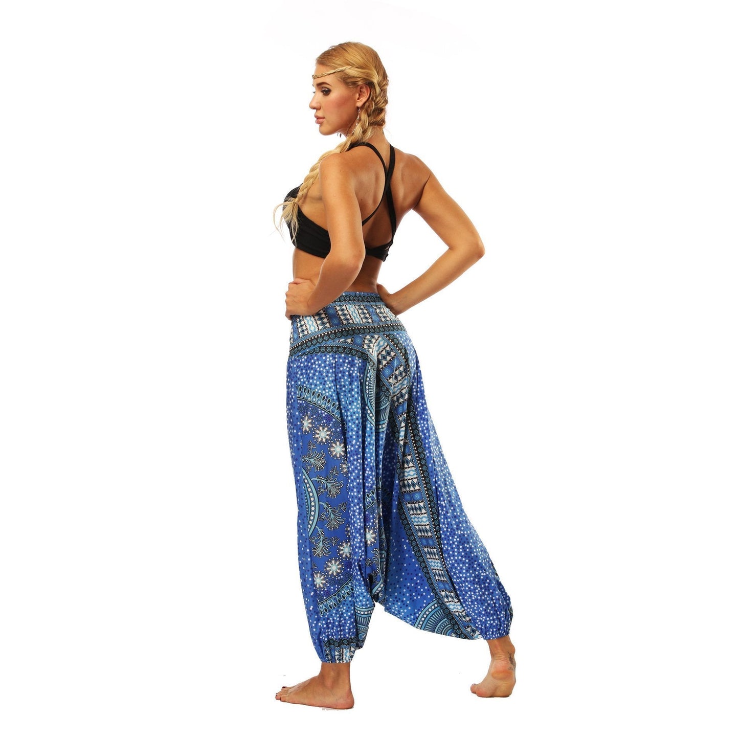 National Wind Style Digital Print Loose Women's Fitness Yoga Pants Leisure Lantern Yoga Pants