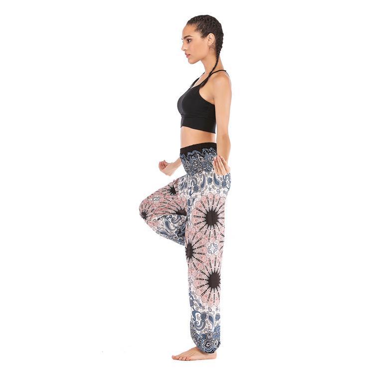 Fashion Thai Casual Yoga Pants Knickers Yoga Suit Women Cotton 52 Loose Floral Pants