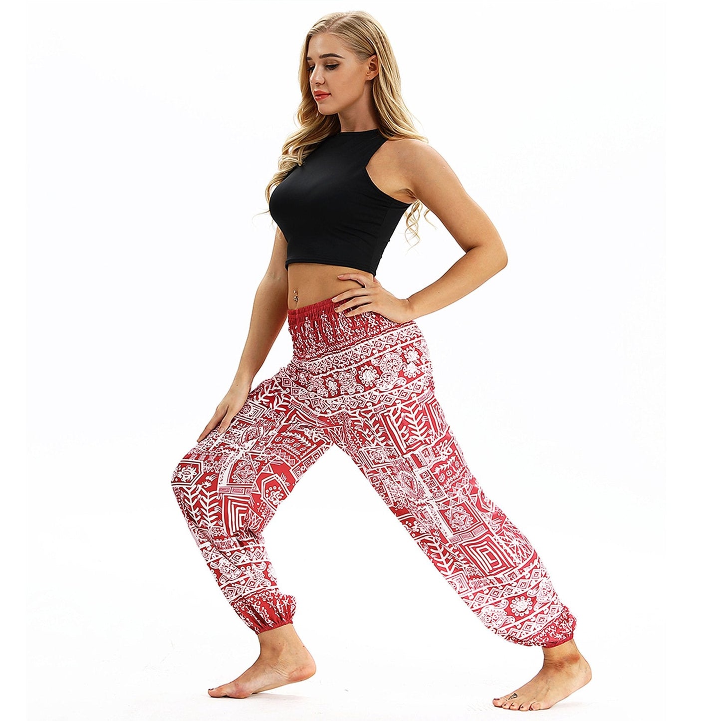 Totem print Women's Casual Light Lantern Dance Pants Popular In Autumn Yoga Loose Pants