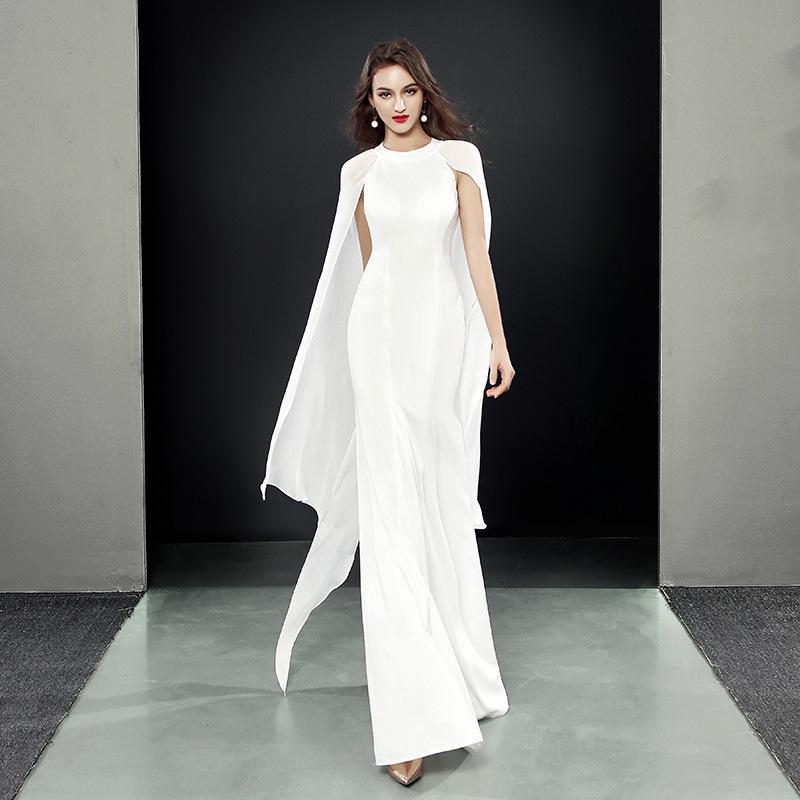 Elegant Solid Color Evening Party Maxi Dress