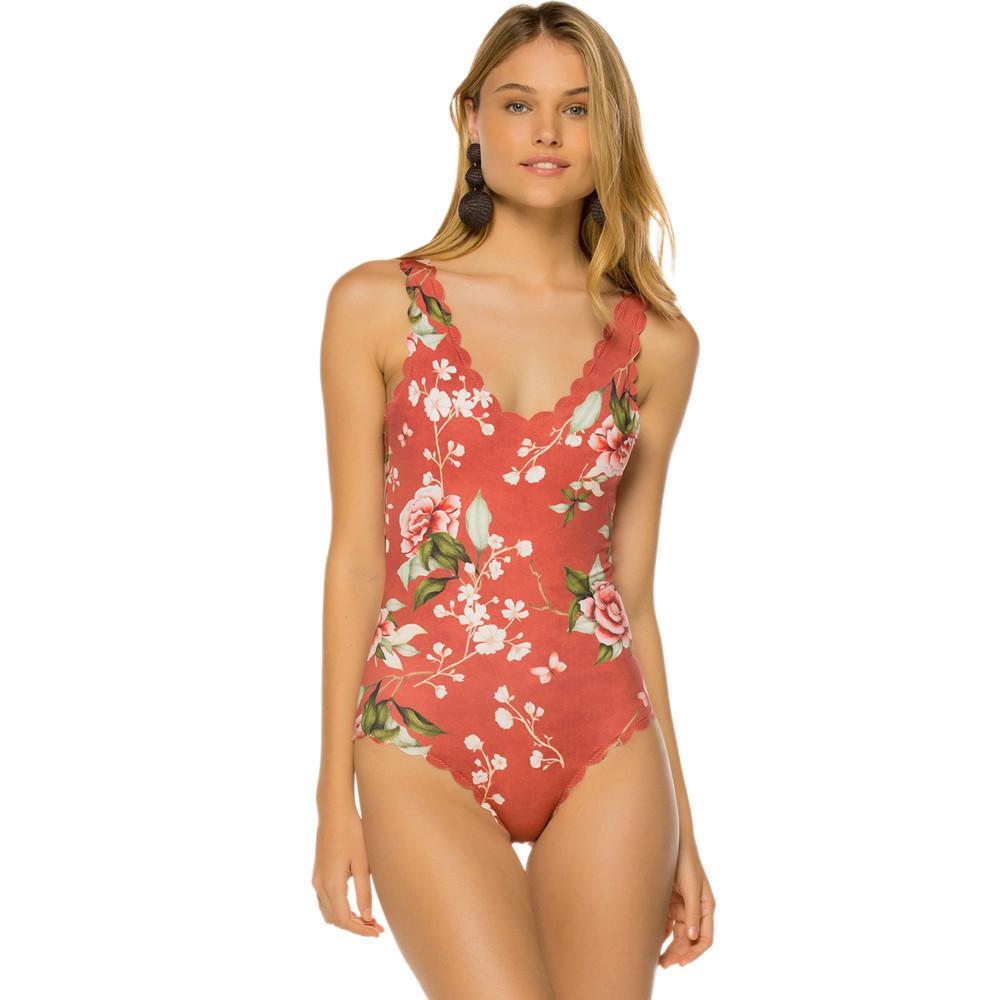 Beach Sexy Print One-Piece Backless Swimsuit Bikini