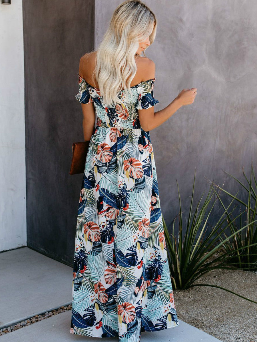 New Bohemian Dress Print Swing Dress Long Skirt