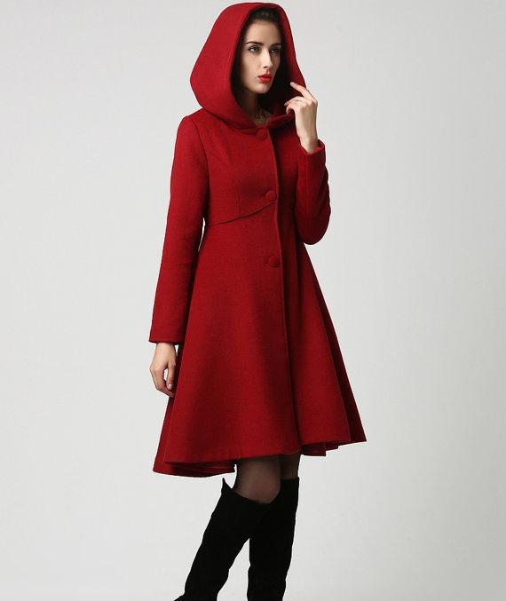 Solid Color Hoods Long Pendulum Slim Slim Fashion Simple Coat