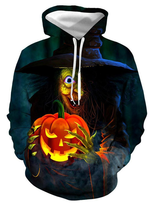 Halloween Horror Witch Pumpkin Lamp 3D Printing Unisex Sweatshirt Hoodie Baseball Uniform Cosplay costume