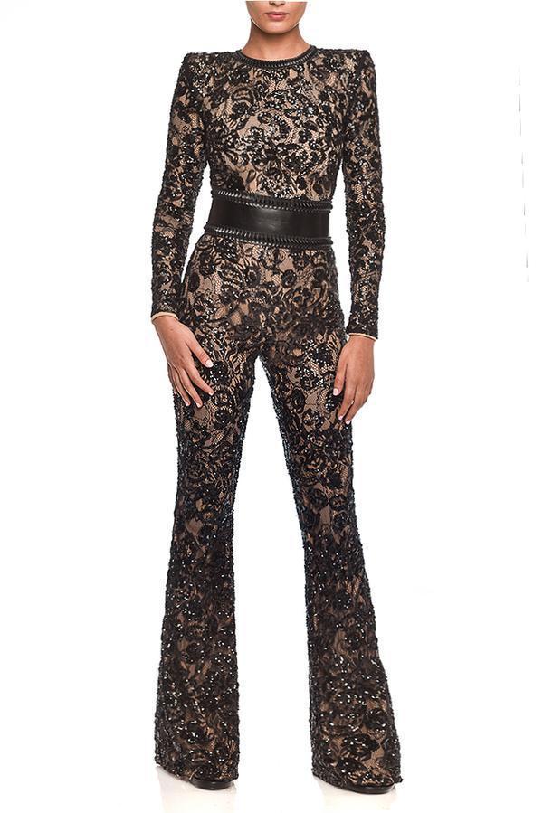 Socialite Compound Lace Slim Jumpsuit