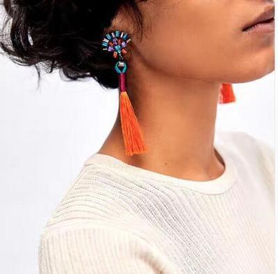 Fashion best tassel long earrings 5 colors 1 pair for jewelry accessories bohemia style Xmas party