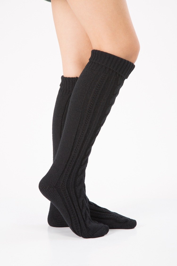 Wool legs leg warp knit Christmas boots over the knee diagonal 8 pattern twist floor socks