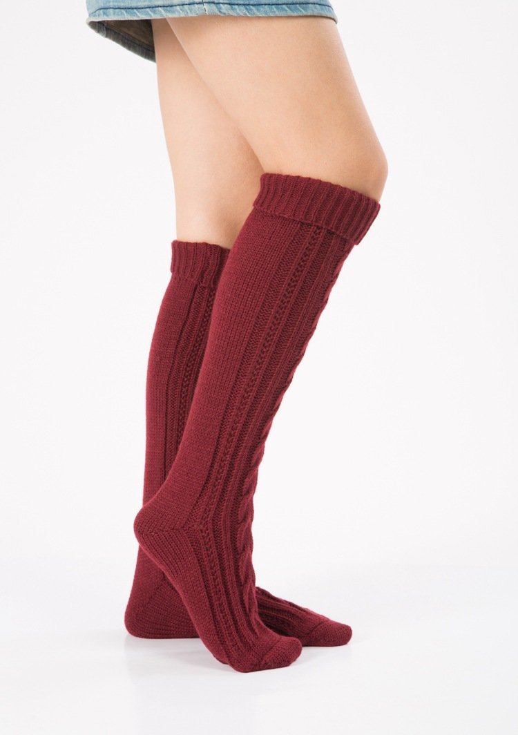 Wool legs leg warp knit Christmas boots over the knee diagonal 8 pattern twist floor socks