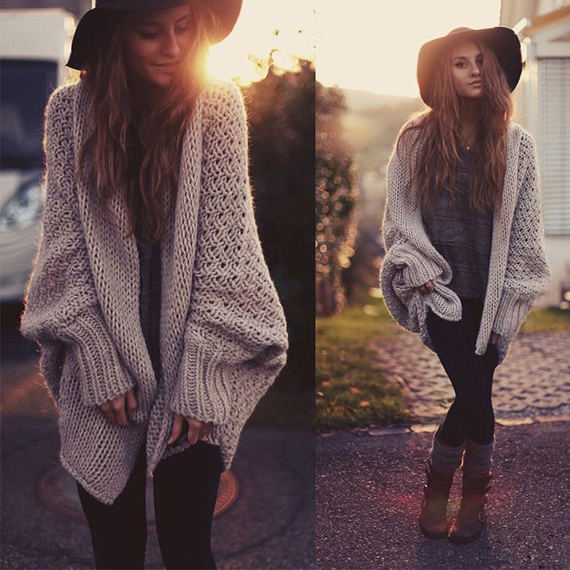 Knit Long Sleeve Loose Winter Outwear Tops Sweater