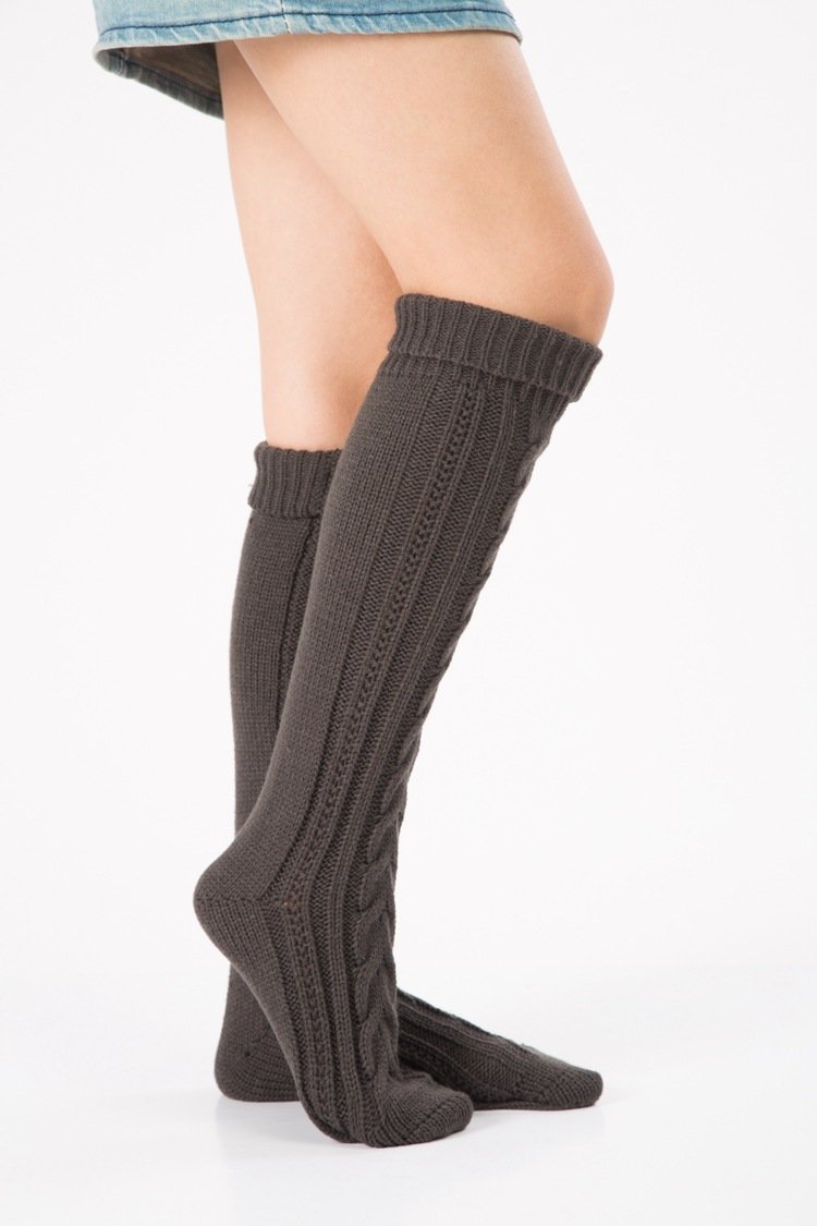 Wool legs leg warp knit Christmas boots over the knee diagonal 8 pattern twist floor socks