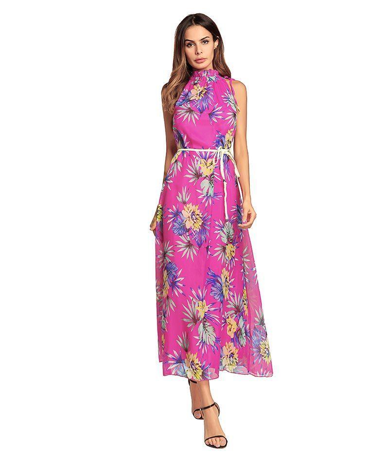 Sexy Printed Sleeveless Bohemia Beach Maxi Dress