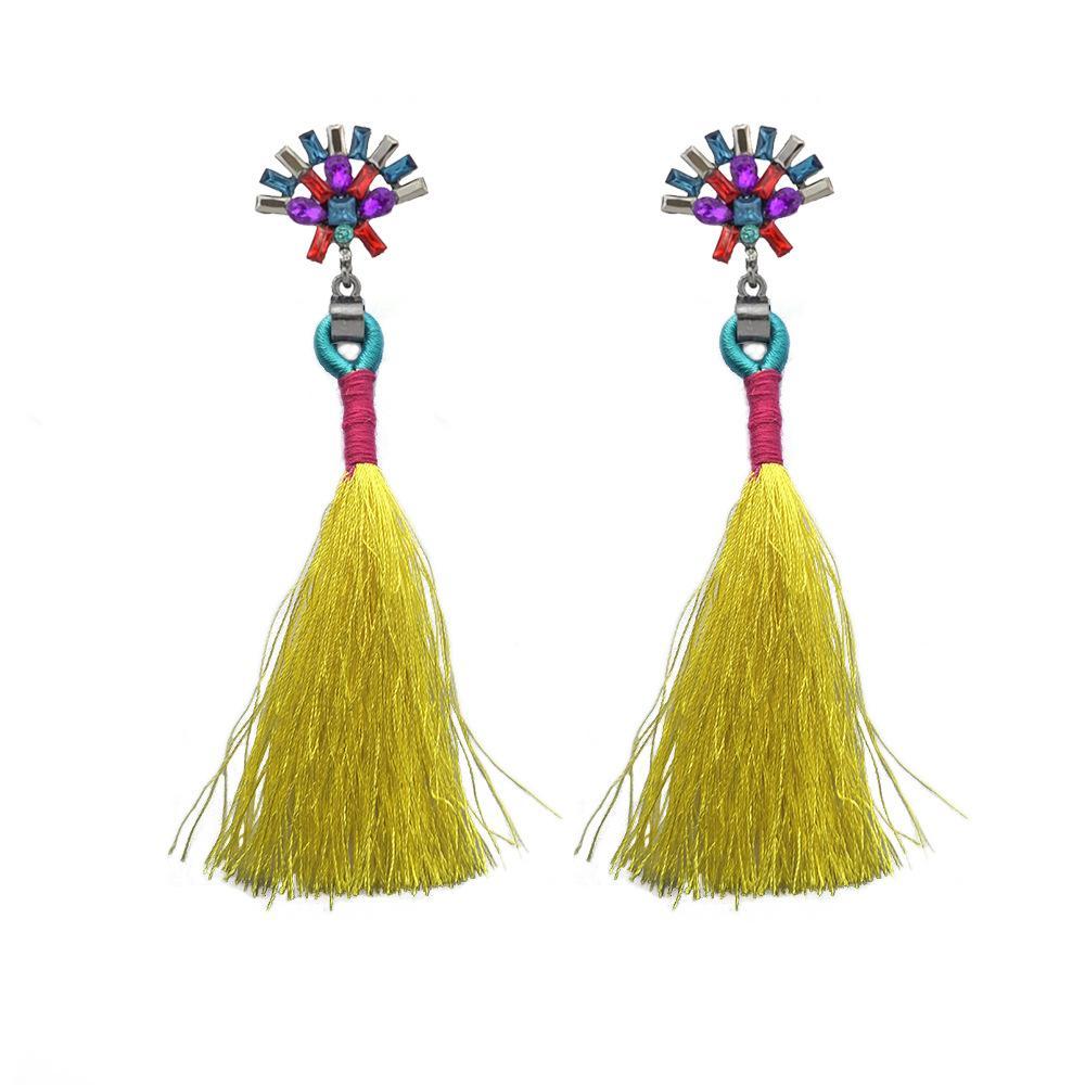 Fashion best tassel long earrings 5 colors 1 pair for jewelry accessories bohemia style Xmas party