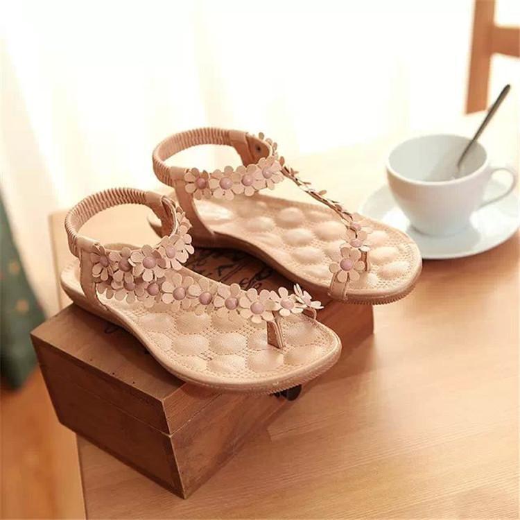 2018 Summer Beach Flower Bohemia Flat Heel Sandals