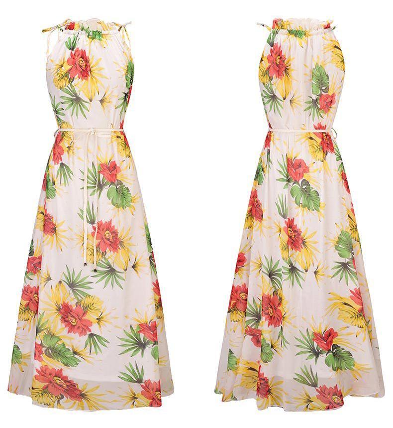 Sexy Printed Sleeveless Bohemia Beach Maxi Dress