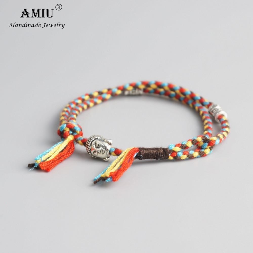 Tibetan Buddhist Lucky Woven Amulet Tibet Cord Bracelets & Bangles For Women Men Handmade Rope Buddha Anklet Bracelet