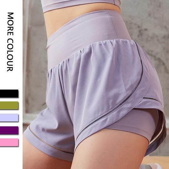 Faux Two-piece Shorts Yoga Bottom