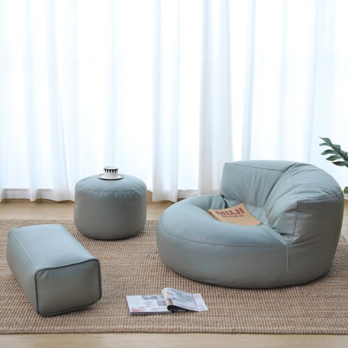 Bean Bag Sofa Set Cover No Filler Single Lazy Sofa Chair Recliner Footrest Stool Floor Seat Corner Ottoman Tatami Pouf