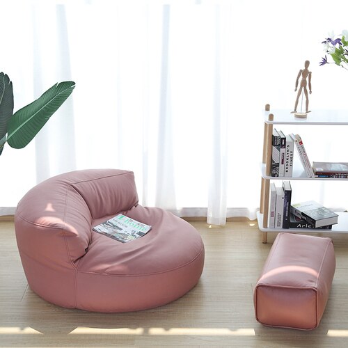 Bean Bag Sofa Set Cover No Filler Single Lazy Sofa Chair Recliner Footrest Stool Floor Seat Corner Ottoman Tatami Pouf