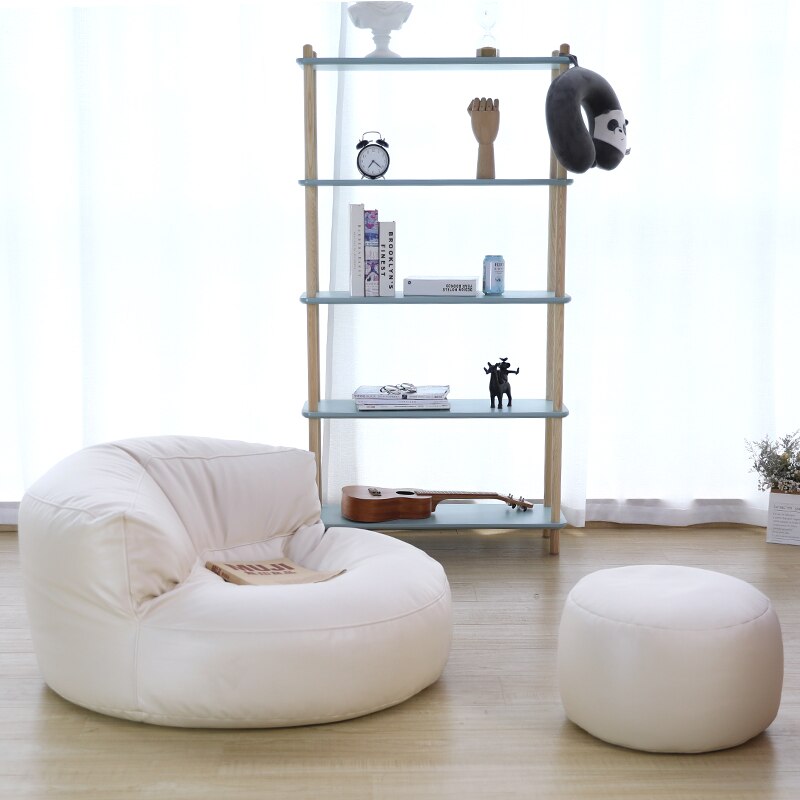 Bean Bag Sofa Set Cover No Filler Single Lazy Sofa Chair Recliner Footrest Stool Floor Seat Corner Ottoman Tatami Pouf