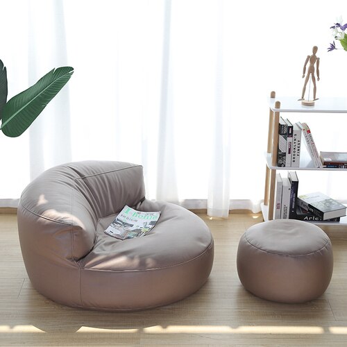 Bean Bag Sofa Set Cover No Filler Single Lazy Sofa Chair Recliner Footrest Stool Floor Seat Corner Ottoman Tatami Pouf