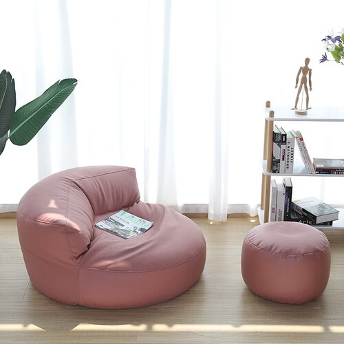 Bean Bag Sofa Set Cover No Filler Single Lazy Sofa Chair Recliner Footrest Stool Floor Seat Corner Ottoman Tatami Pouf