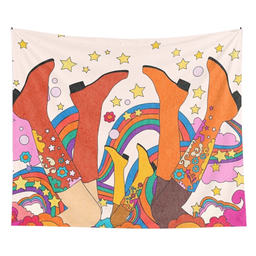 Colorful  Wall Tapestry Hanging   Rainbow Decor for Girls Dorm Roon Decoration INS Trippy Tapestry Psychedelic Wall Prints