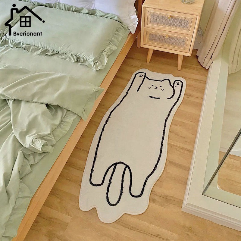 Creative Cat Rug Nordic Cartoon Carpet for Bedroom Non-slip Bedside Area Rug Cute Soft Floor Mat for Living Room Table Mat Decor