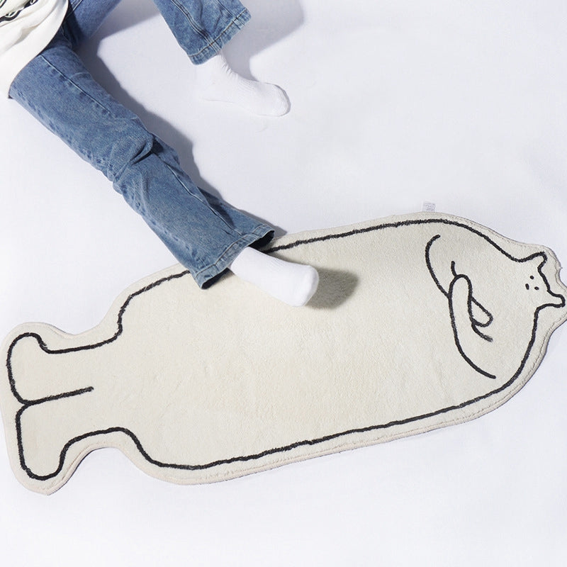 Creative Cat Rug Nordic Cartoon Carpet for Bedroom Non-slip Bedside Area Rug Cute Soft Floor Mat for Living Room Table Mat Decor