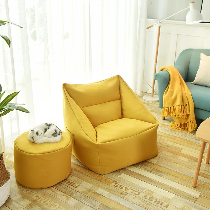 Lazy Sofa Bean Bag Covers Solid Chair Cover Without Filler/Inner Pouf Puff Couch Tatami Living Room Furniture Cover